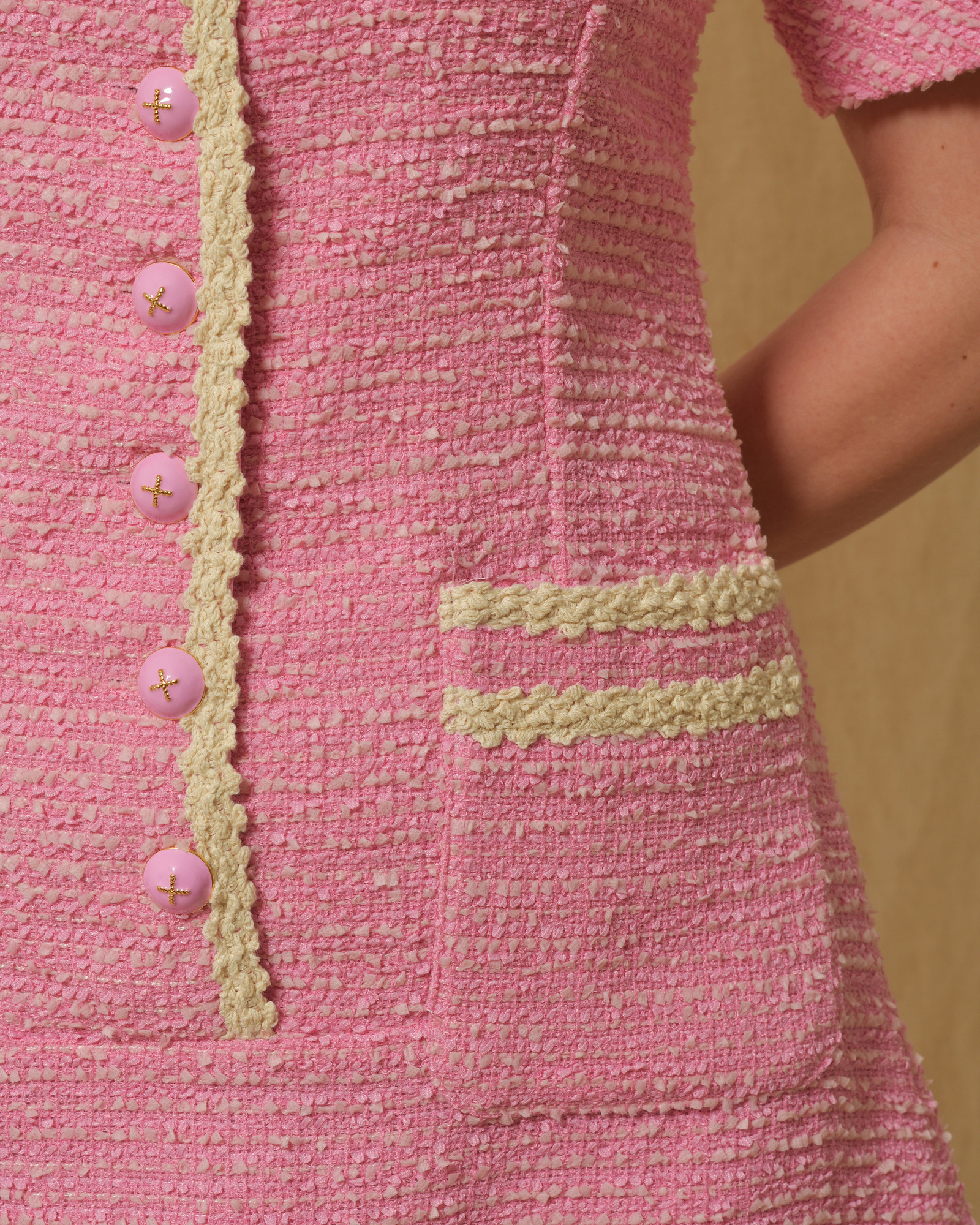 Robe en tweed rose Edward Achour