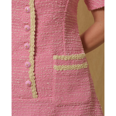 Robe en tweed rose Edward Achour