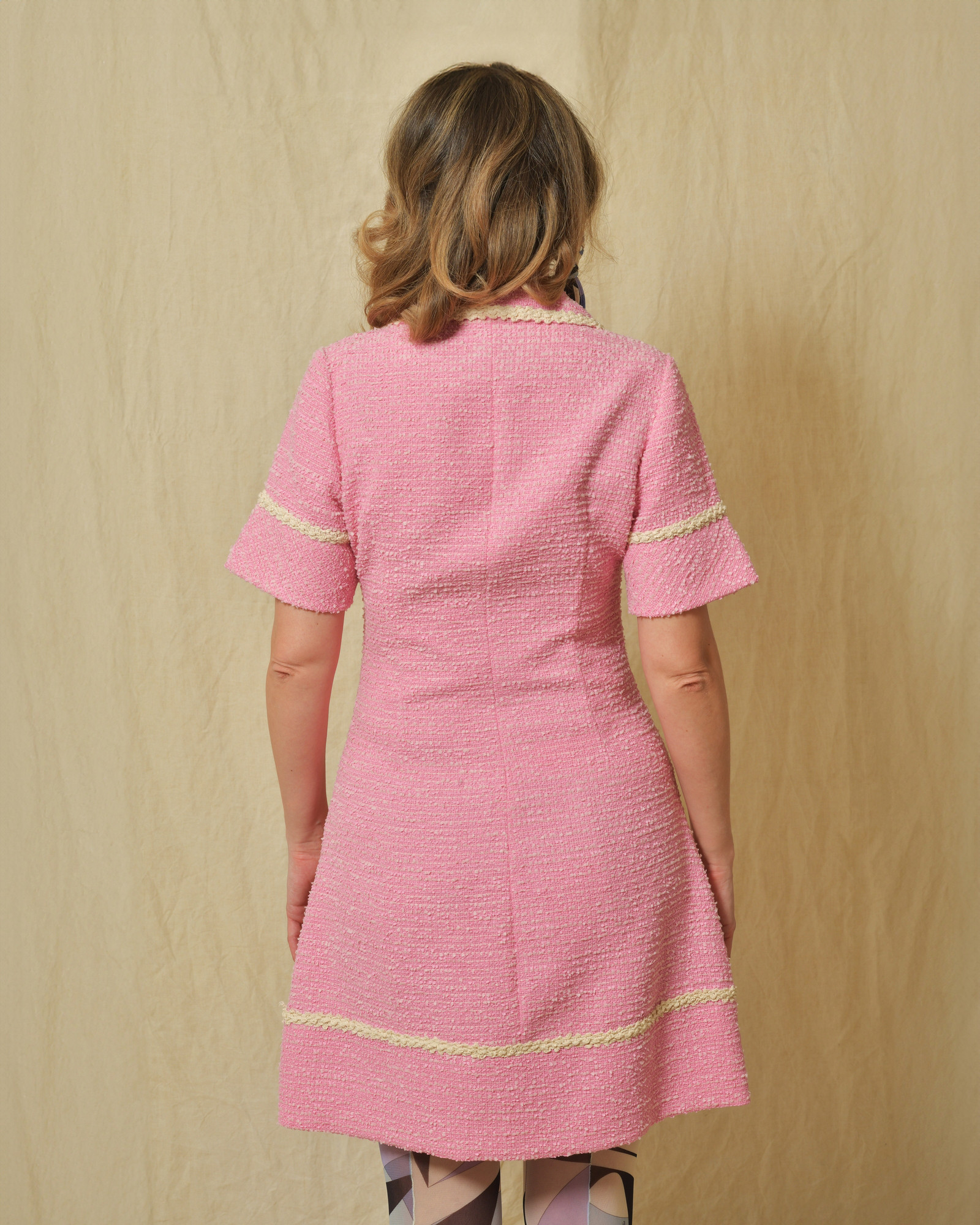 Robe en tweed rose Edward Achour