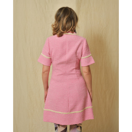 Robe en tweed rose Edward Achour
