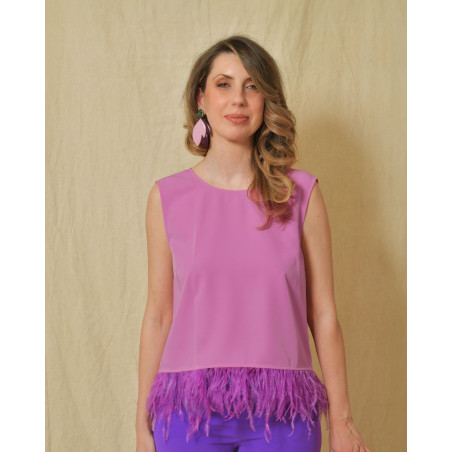 Top sans manches rose Clips