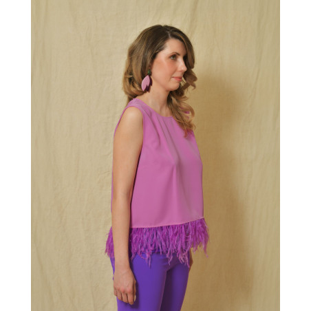 Top sans manches rose Clips