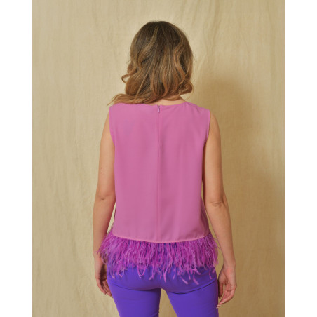 Top sans manches rose Clips