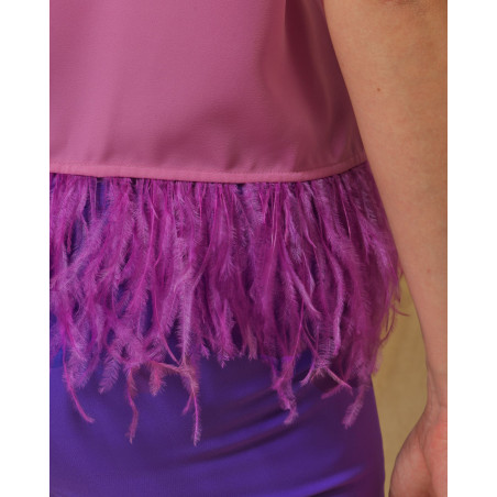 Top sans manches rose Clips