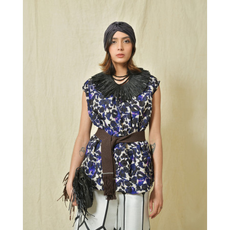 Collier à franges en raphia Liviana Conti