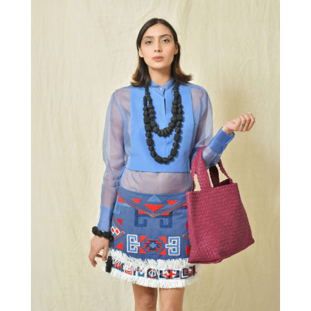 Collier à franges en raphia Liviana Conti