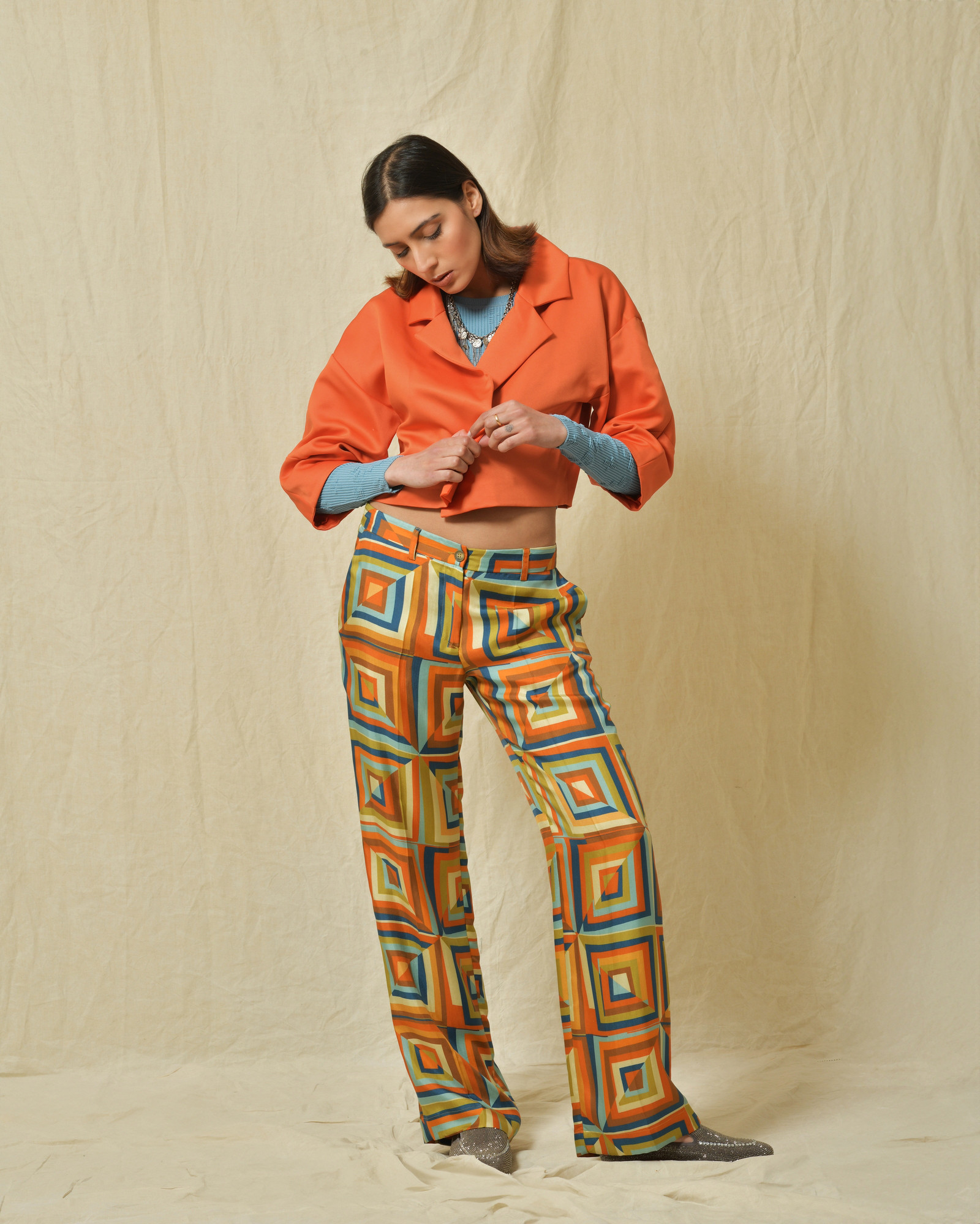 Pantalon à motifs géométrique Co.Go