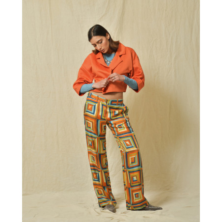 Pantalon à motifs géométrique Co.Go