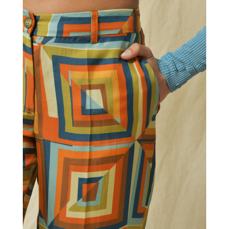 Pantalon à motifs géométrique Co.Go