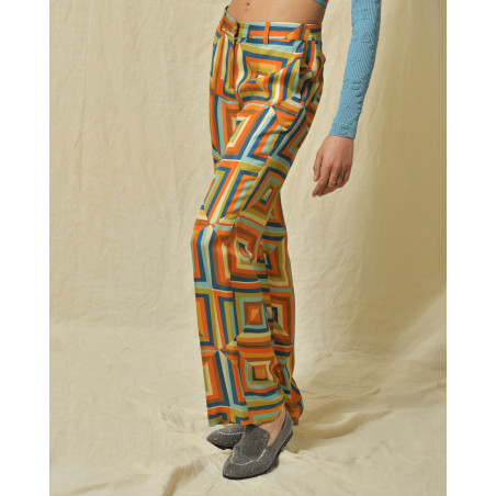Pantalon à motifs géométrique Co.Go
