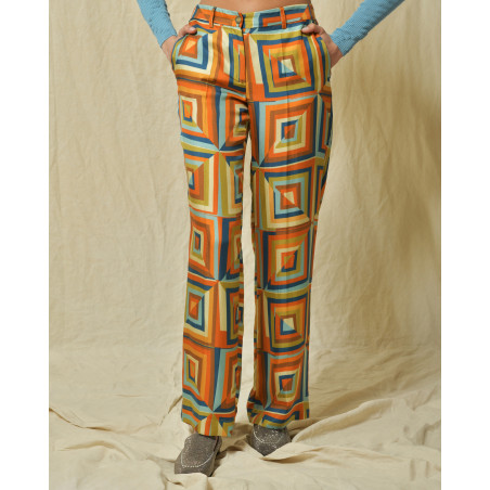 Pantalon à motifs géométrique Co.Go