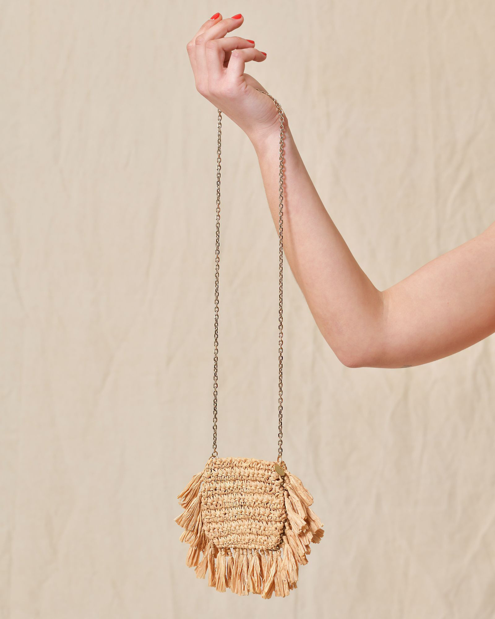 Mini sac à bandoulière en raphia Liviana Conti