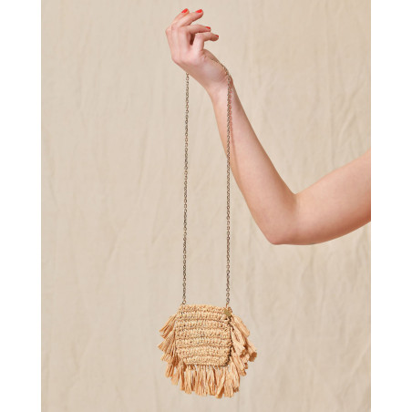 Mini sac à bandoulière en raphia Liviana Conti