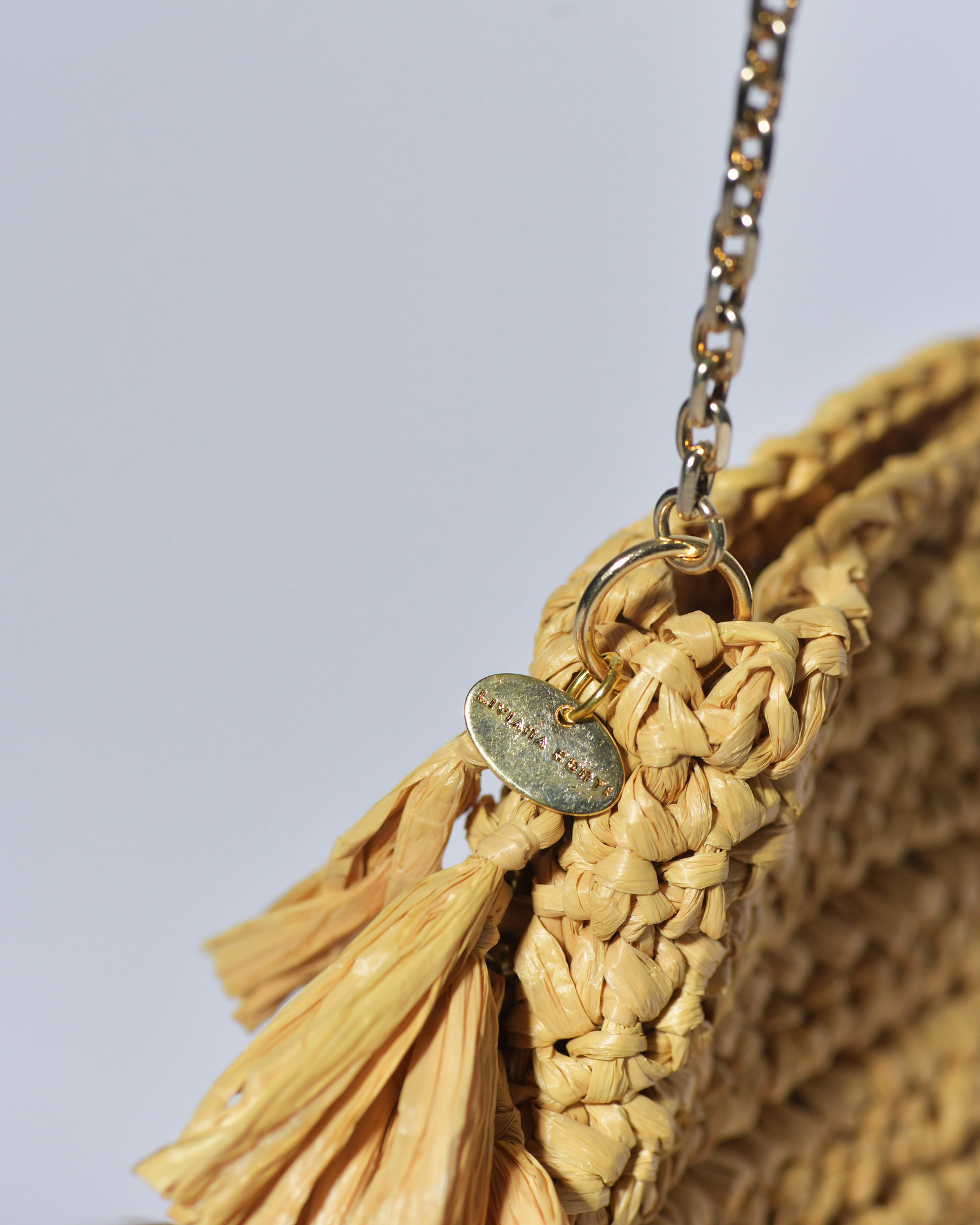 Mini sac à bandoulière en raphia Liviana Conti