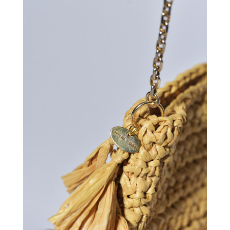 Mini sac à bandoulière en raphia Liviana Conti