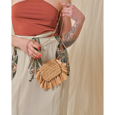 Mini sac à bandoulière en raphia Liviana Conti