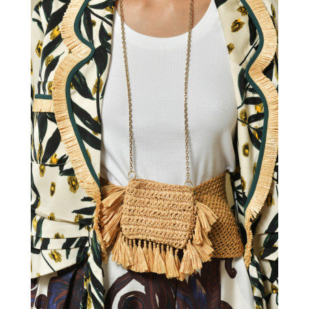 Mini sac à bandoulière en raphia Liviana Conti