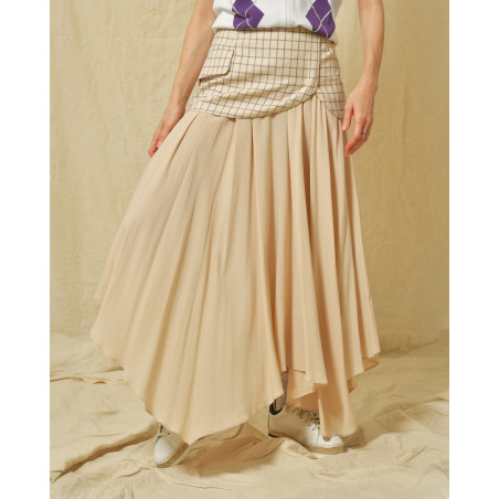 Jupe superposée à carreaux Erika Cavallini