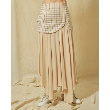 Jupe superposée à carreaux Erika Cavallini