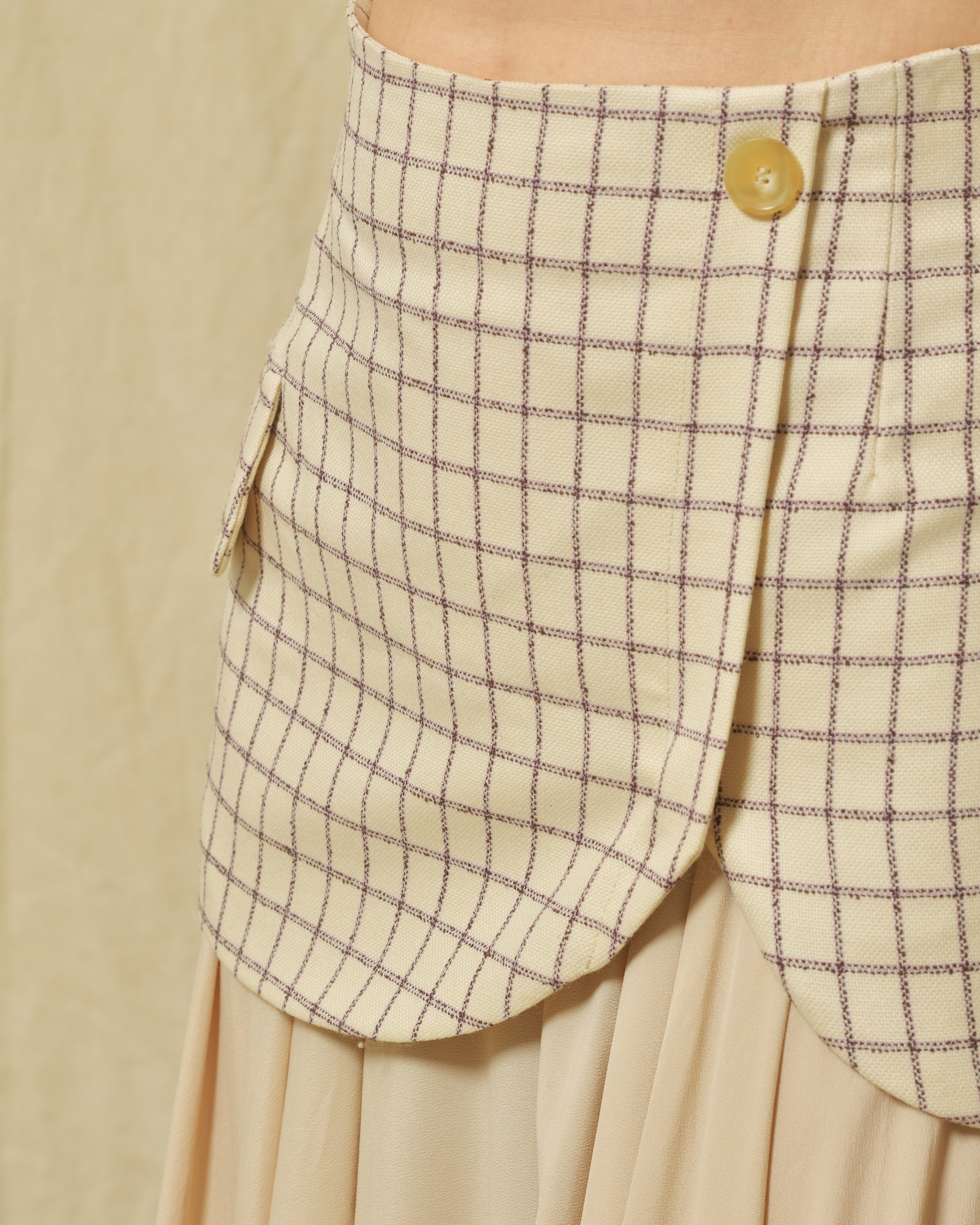 Jupe superposée à carreaux Erika Cavallini