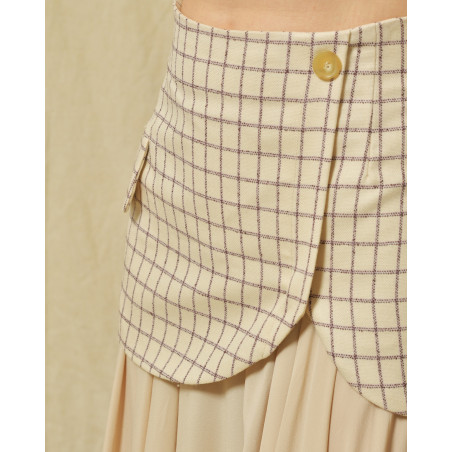 Jupe superposée à carreaux Erika Cavallini