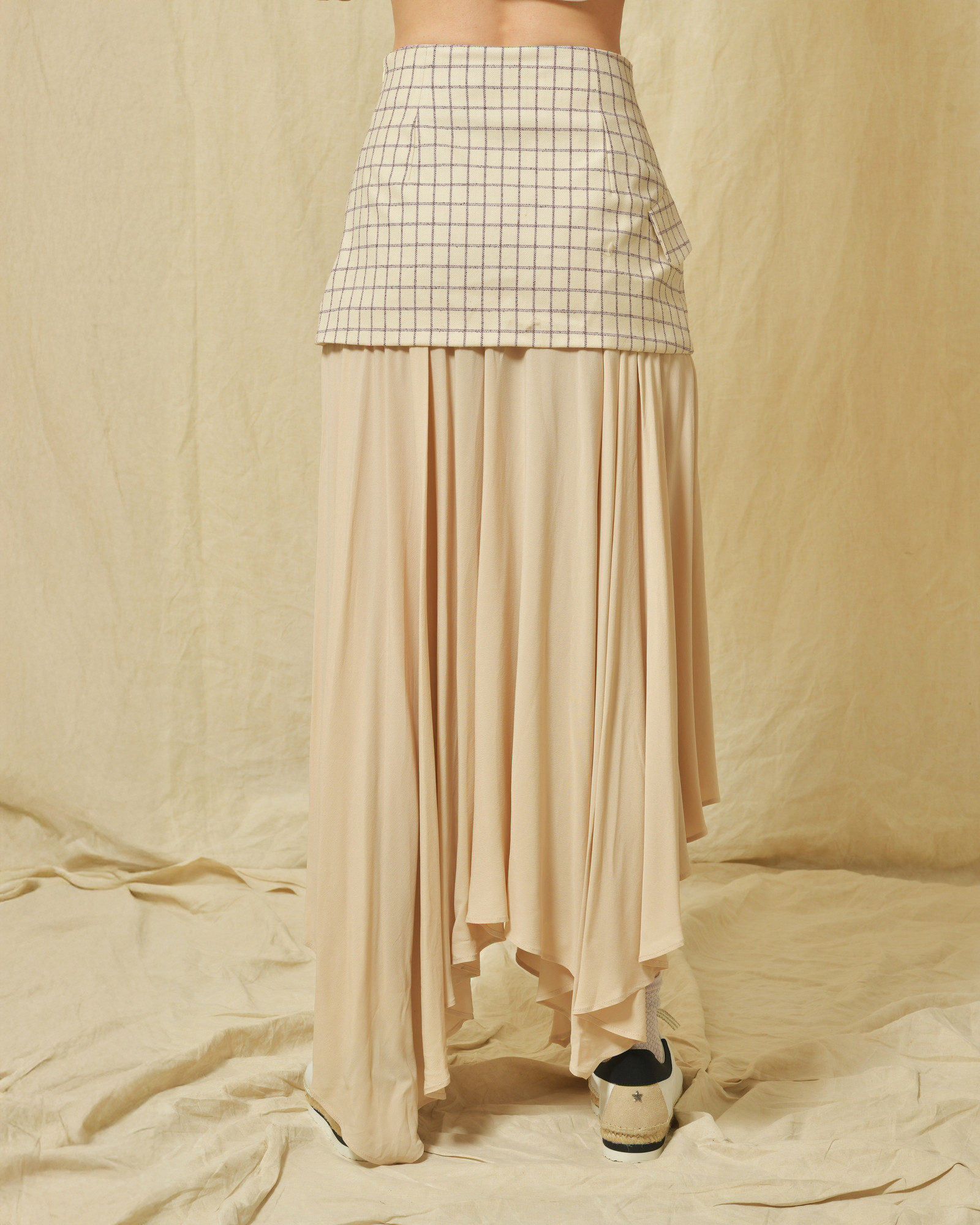 Jupe superposée à carreaux Erika Cavallini