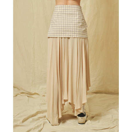 Jupe superposée à carreaux Erika Cavallini