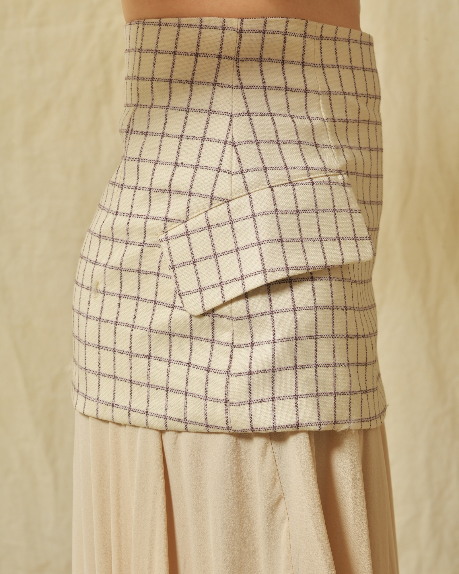 Jupe superposée à carreaux Erika Cavallini