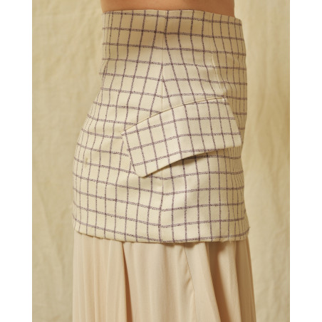 Jupe superposée à carreaux Erika Cavallini