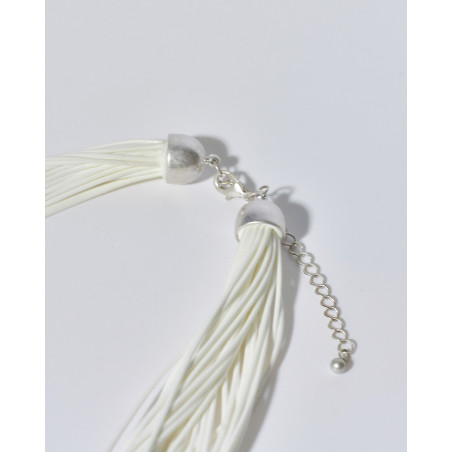 Collier à cordons blancs Clips