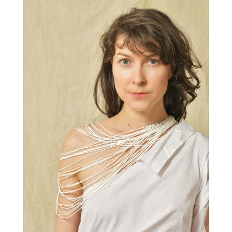 Collier à cordons blancs Clips