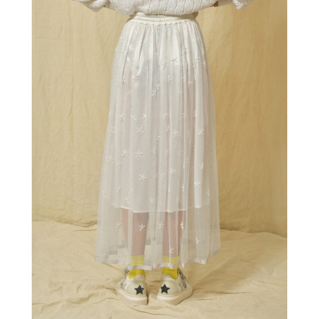 Jupe longue en tulle brodée Lorena Antoniazzi