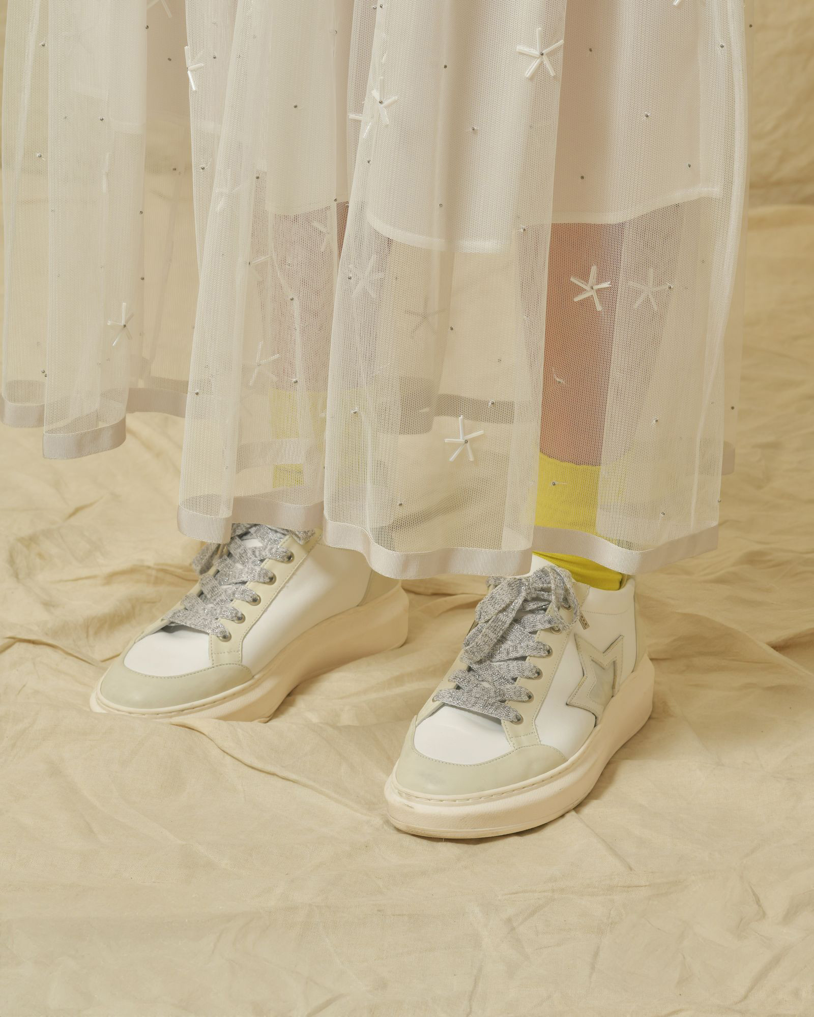 Baskets en cuir à détail étoilé Lorena Antoniazzi