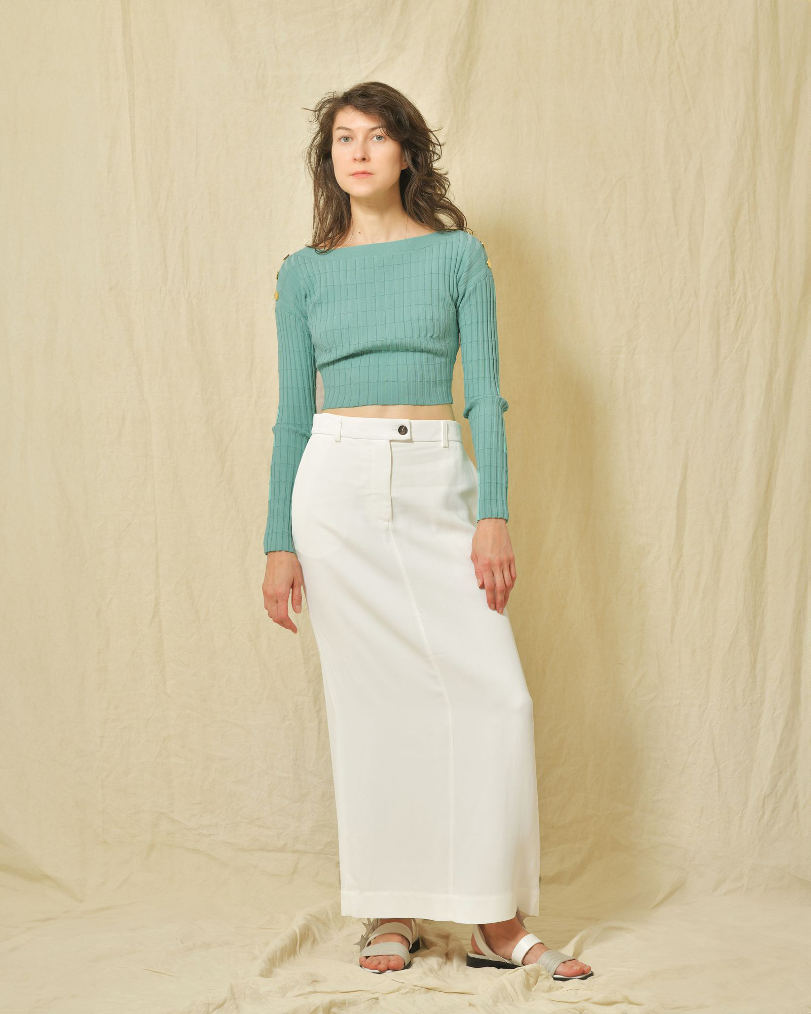 Jupe à fente blanche Co.Go