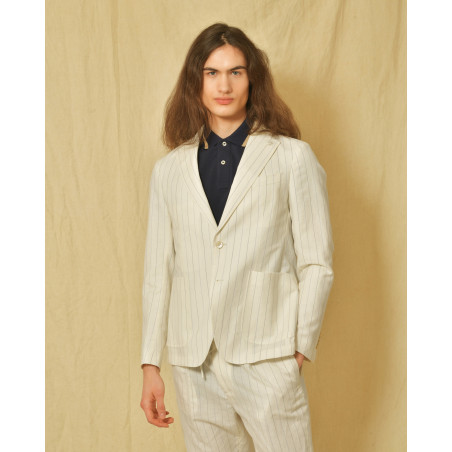 Costume en lin et laine à rayures Manuel Ritz