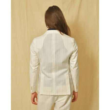 Costume en lin et laine à rayures Manuel Ritz