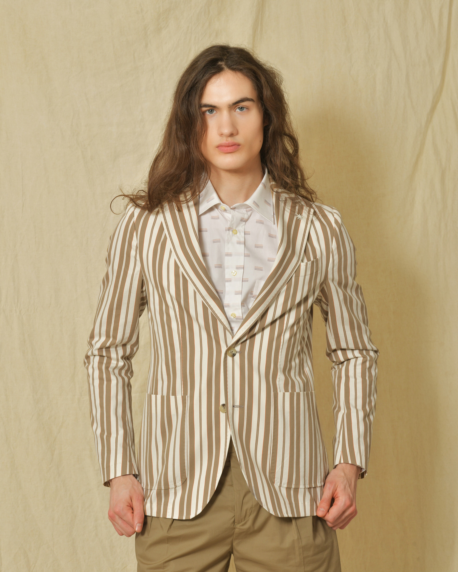 Blazer en coton à rayures Manuel Ritz