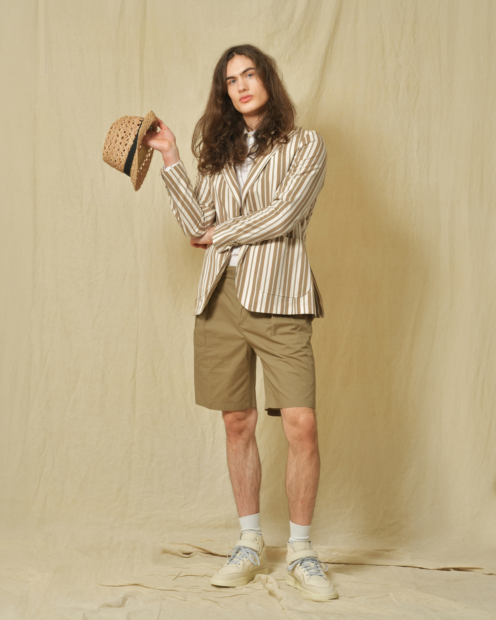 Chapeau en raphia à rubans Caterina Bertini