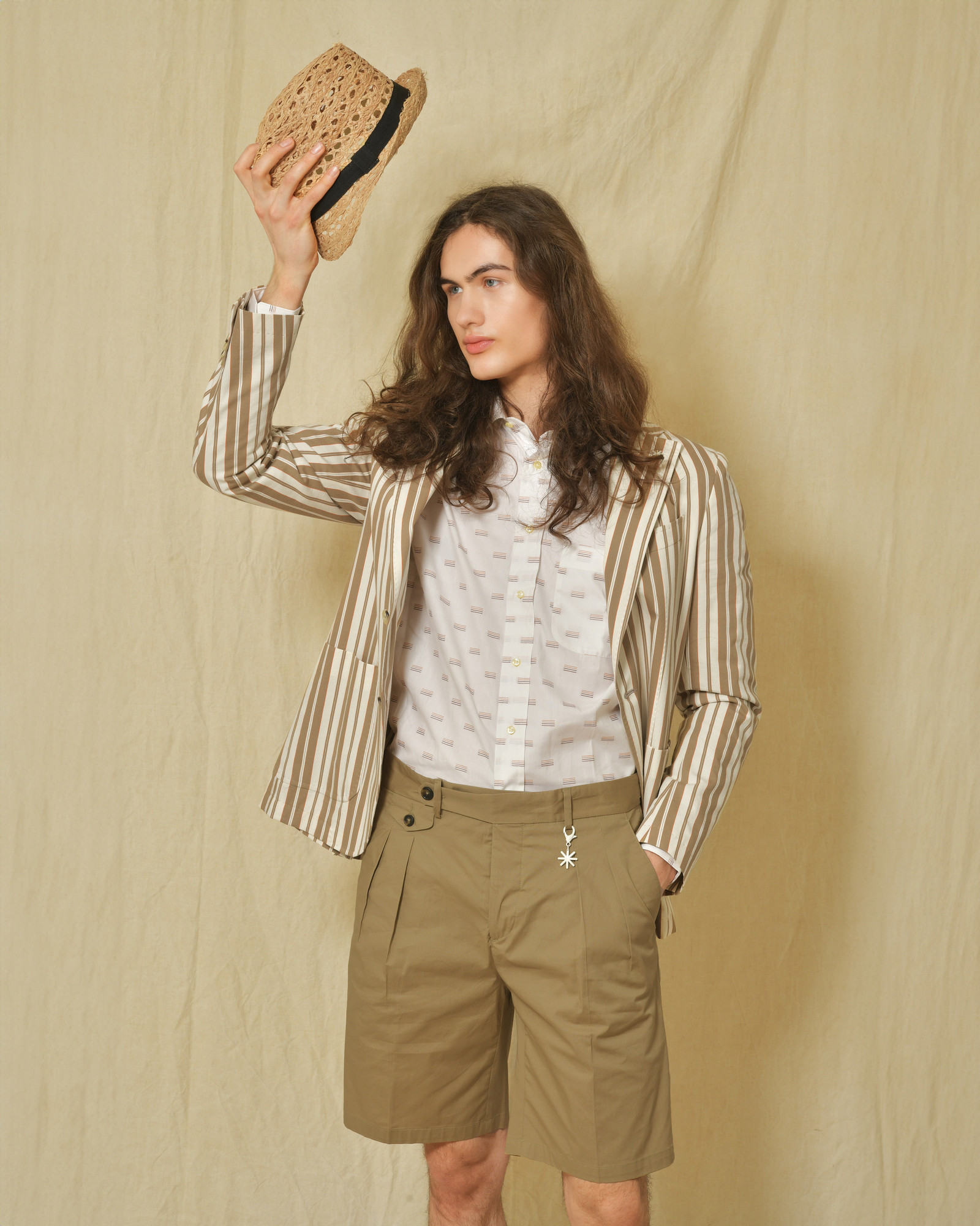 Chapeau en raphia à rubans Caterina Bertini