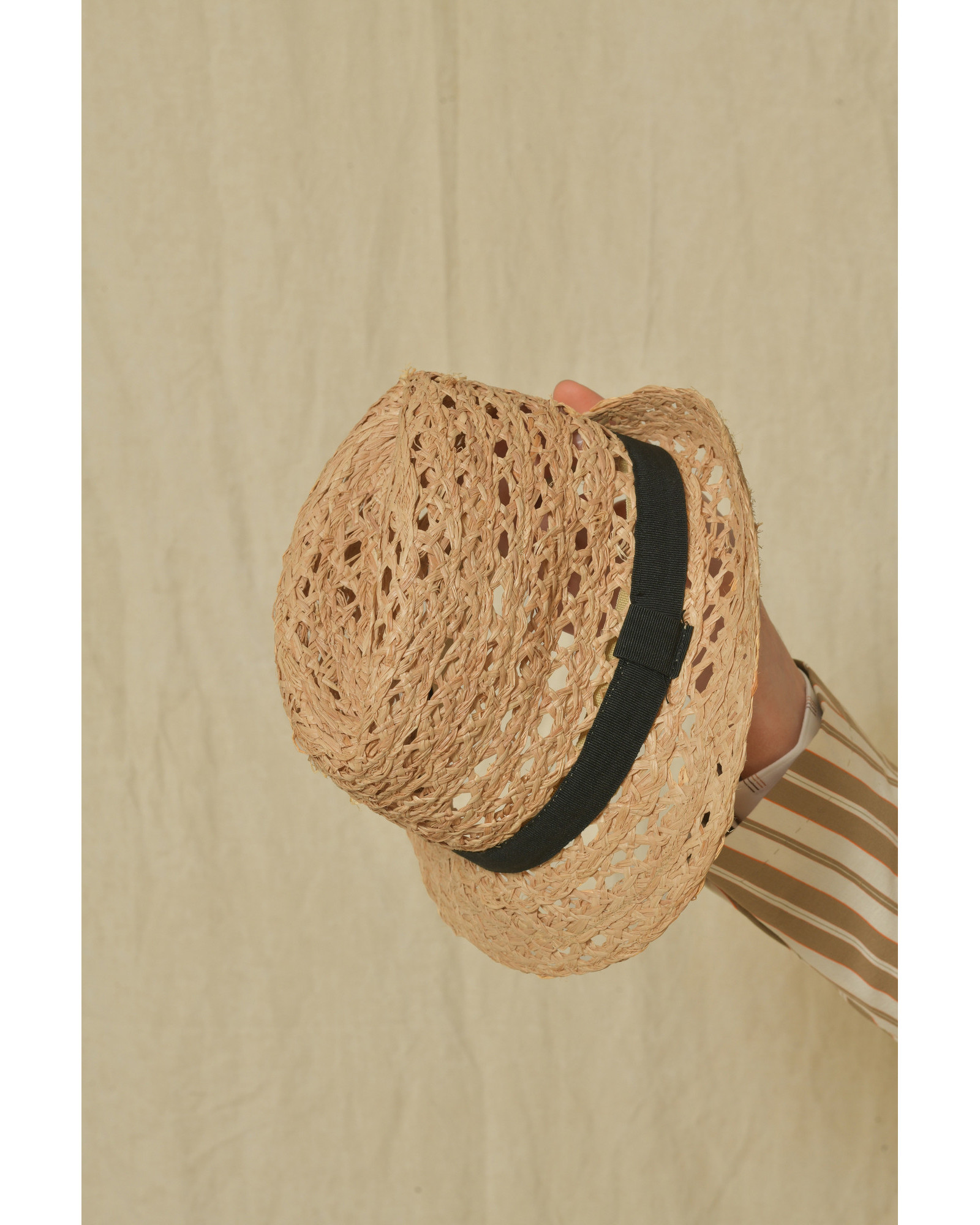 Chapeau en raphia à rubans Caterina Bertini