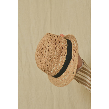 Chapeau en raphia à rubans Caterina Bertini