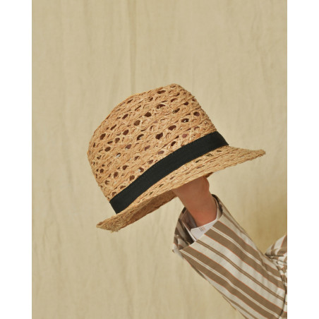 Chapeau en raphia à rubans Caterina Bertini