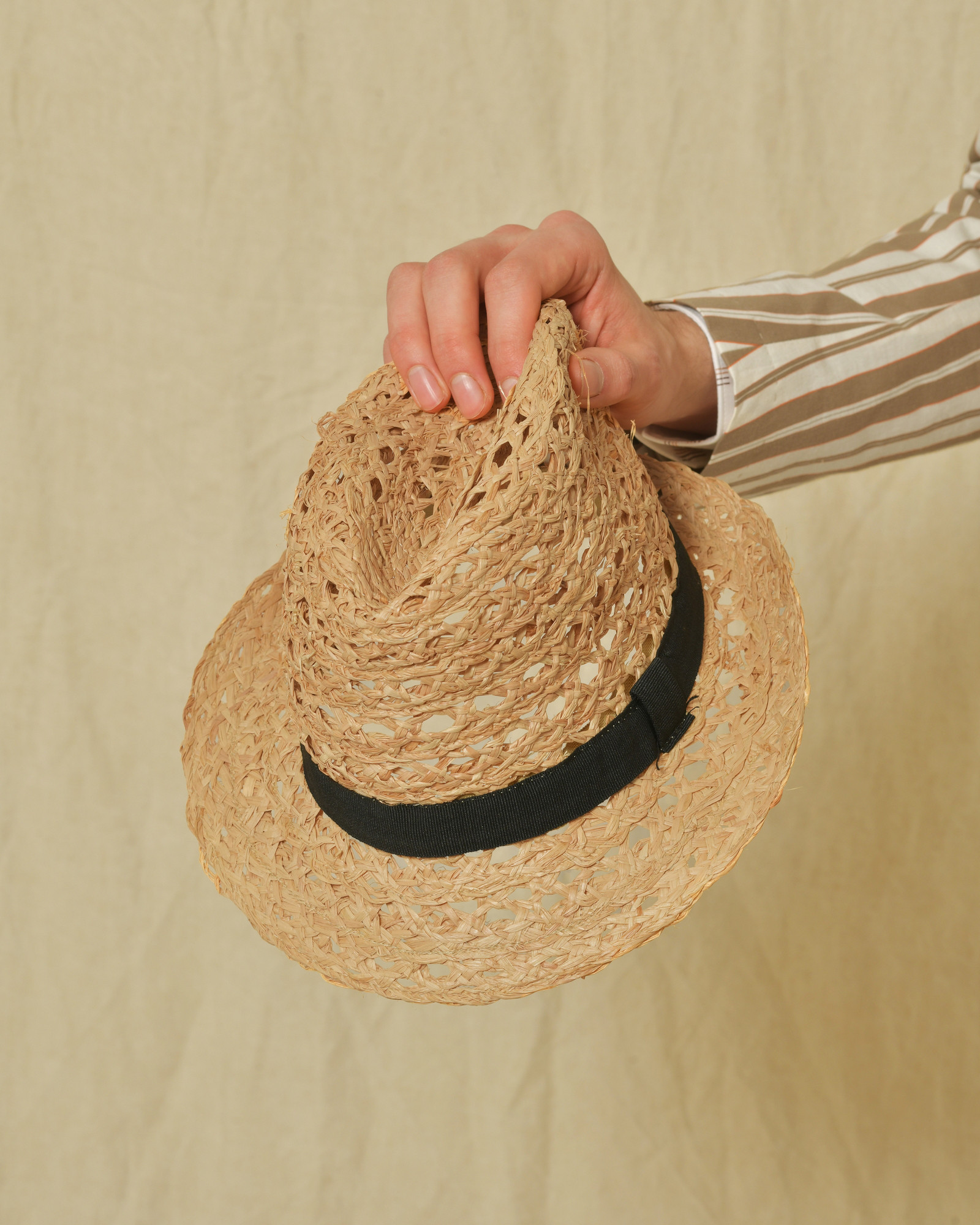 Chapeau en raphia à rubans Caterina Bertini