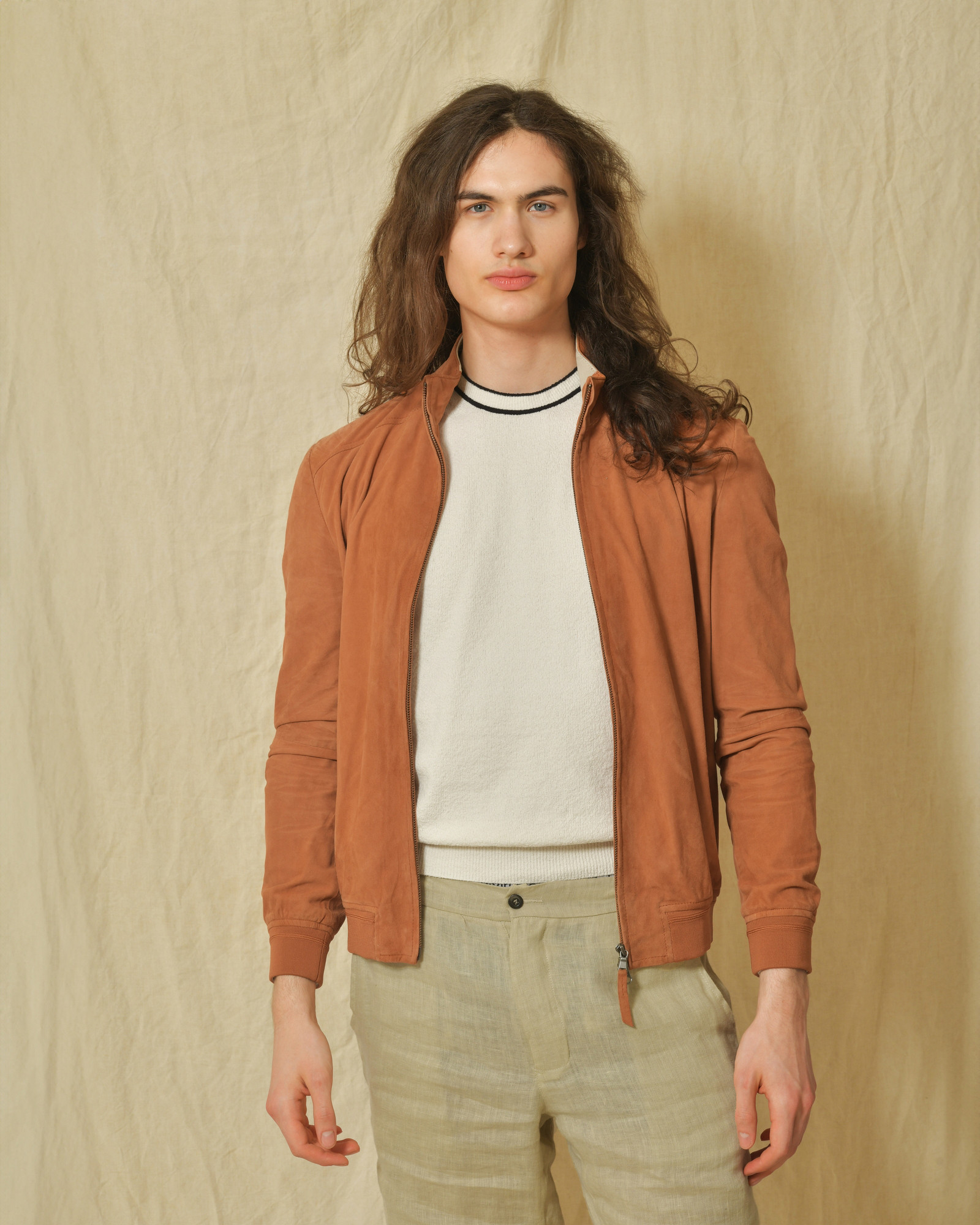 Veste terracotta en daim de chèvre AT.P.CO