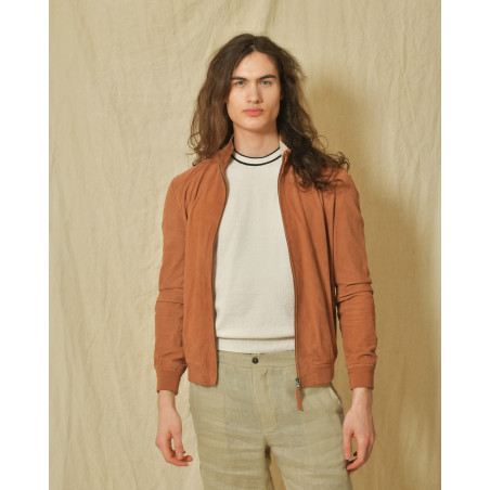 Veste terracotta en daim de chèvre AT.P.CO