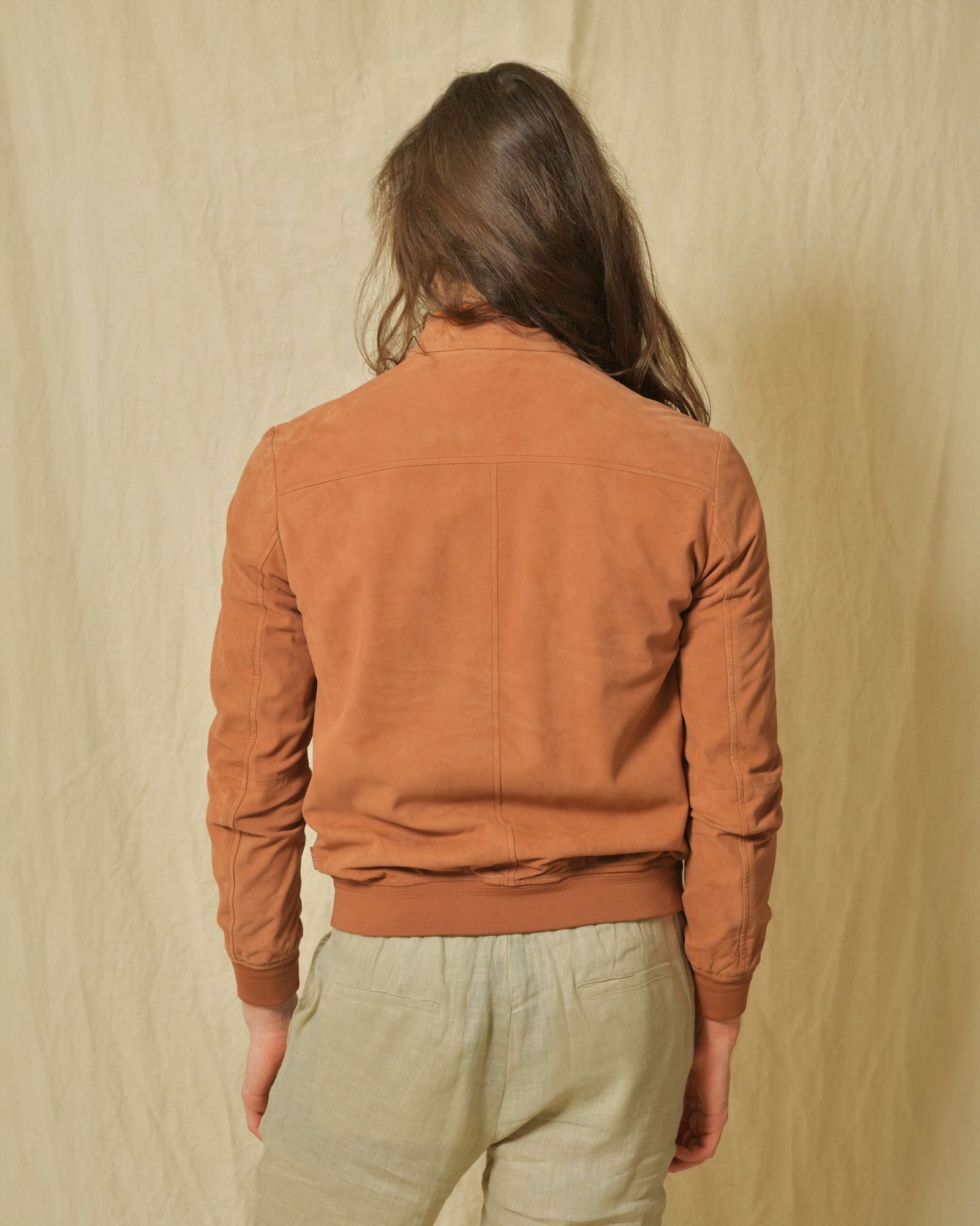 Veste terracotta en daim de chèvre AT.P.CO