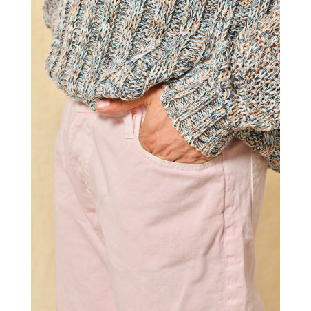 Pantalon en denim rose Maurizio Massimino