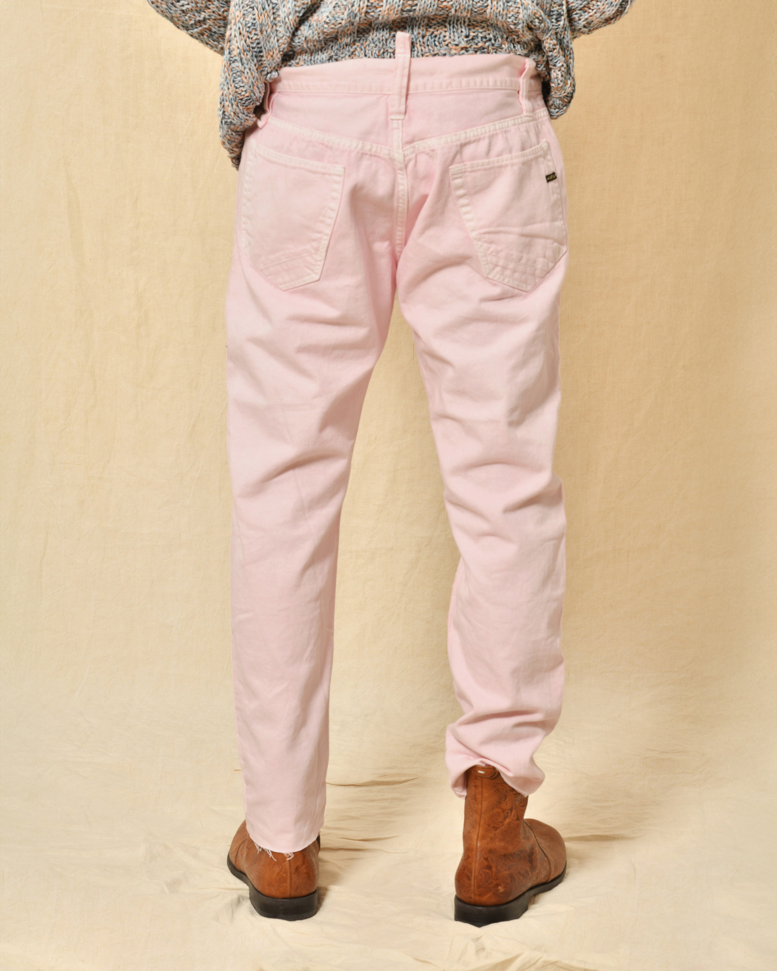 Pantalon en denim rose Maurizio Massimino