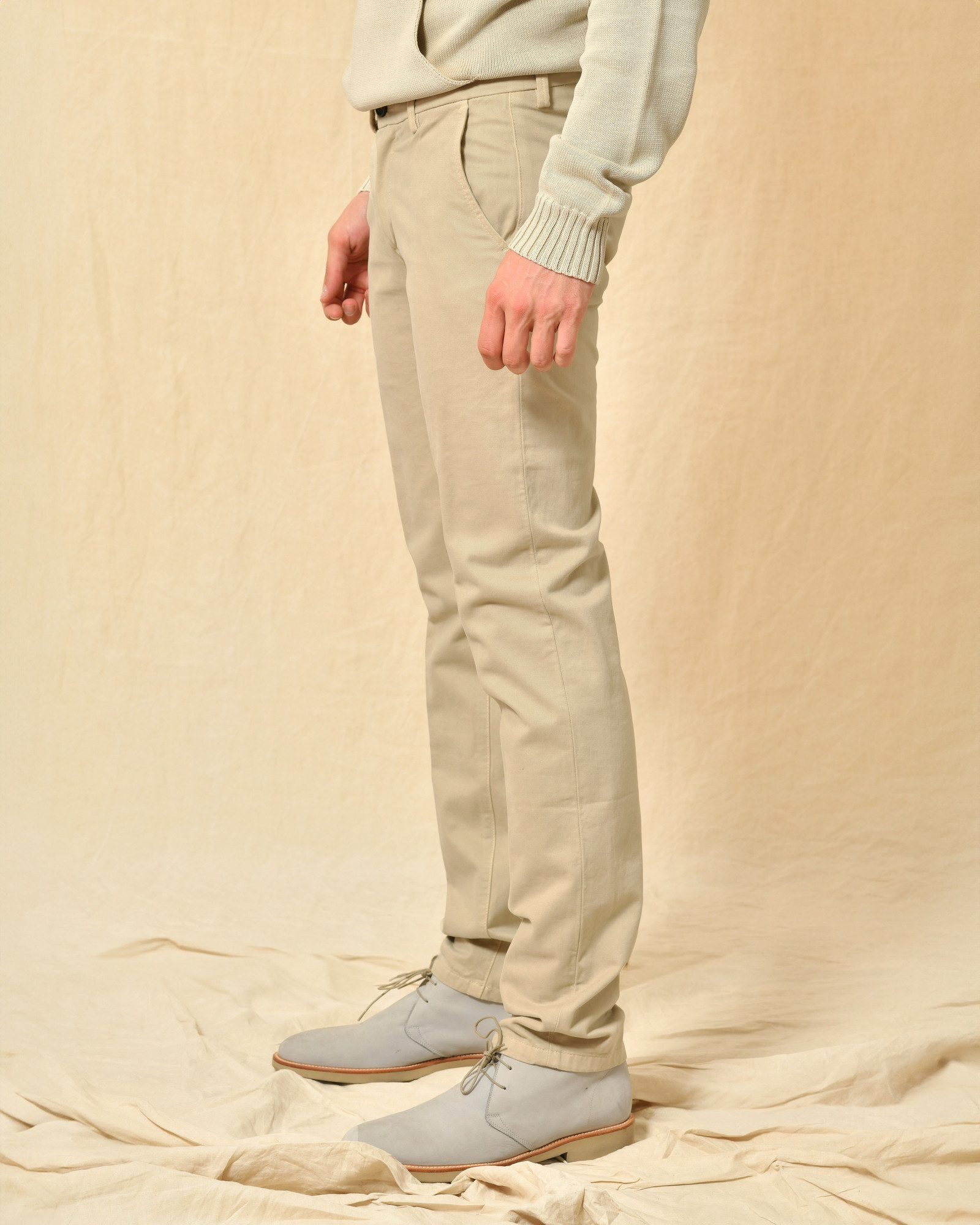Pantalon en coton beige Re-Hash