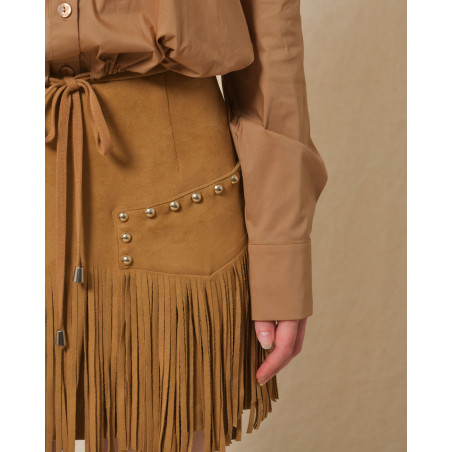 Chemisier en coton en coton camel She’s So